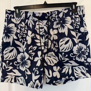 ONIA Like NEW! Mens XL Navy and Beige Floral Swim Shorts